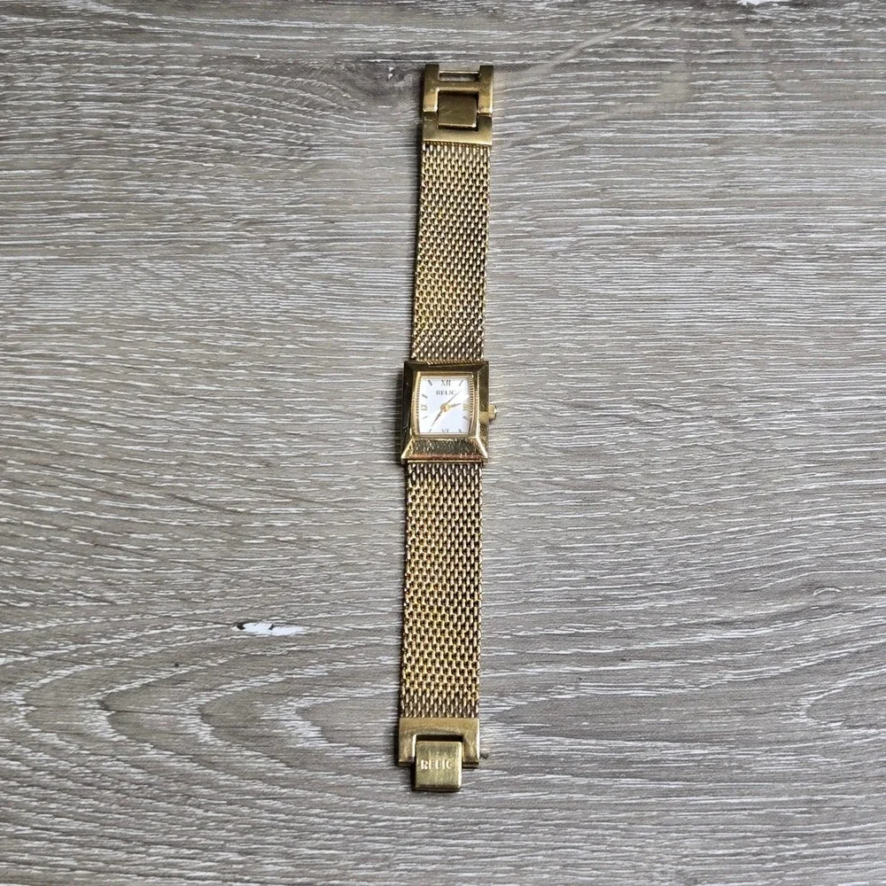 Relic Gold Tone ZR33648 Mesh Band Square Face Water Resistant Women's Watch